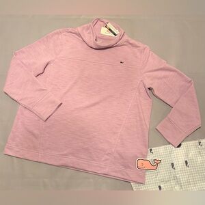 Vineyard Vines Slub Funnel Neck Sweatshirt in Sea Grape Purple size Large M3